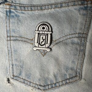 50's White Jukebox‎ Embroidered Iron On Patch Applique DIY Crafts Decoration